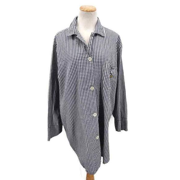 Vintage Acme Clothing gingham button up sleep shirt L/XL Sylvester and tweety - Picture 1 of 5
